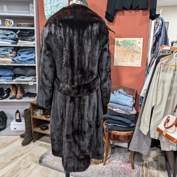Elegant Brown genuine Mink Fur Coat Size Small 2-4 - Picture 8 of 12